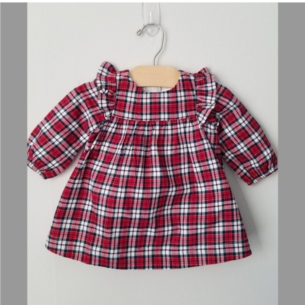 GAP Red and Black Checkered Baby Dress 12/18m plaid holiday